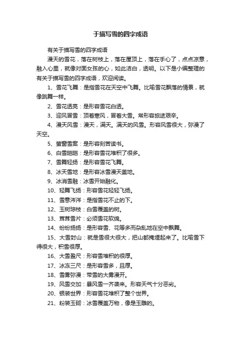 有关于描写雪的四字成语