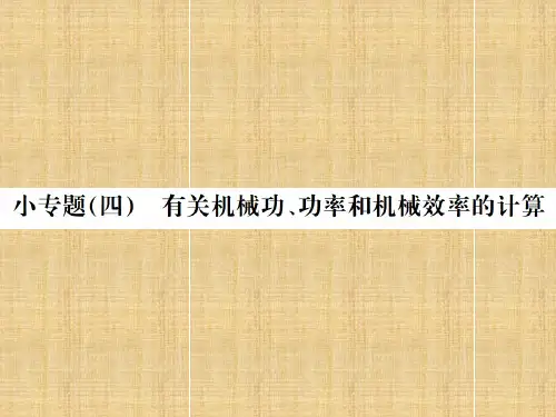 浙教版科学九年级上册课件：专题四有关机械功,机械效率和功率的计算 (共21张PPT)