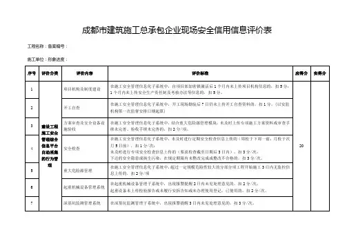 安全信用评价