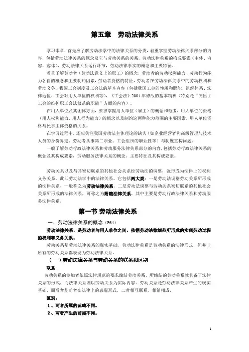 第五章  劳动法律关系