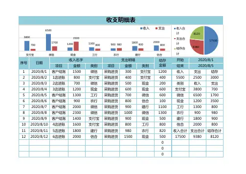 收支明细表(全自动财务报表)
