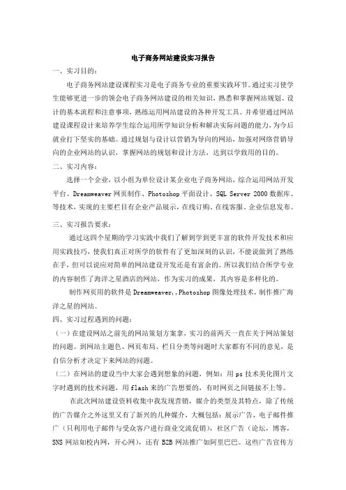 电子商务专业实习报告