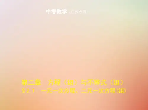 2019年中考数学一轮复习 第二章 方程与不等式2.1 一元一次方程、二元一次方程课件教学资料