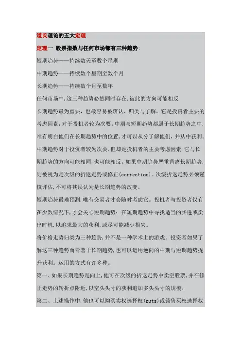 道氏理论的五大定理