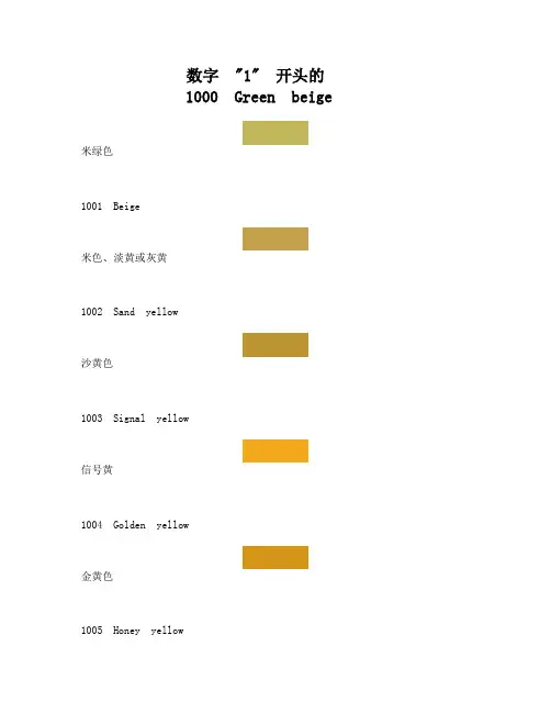 国际RAL标准劳拉色卡