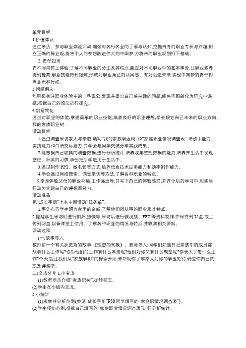 综合实践《我的家族职业树》