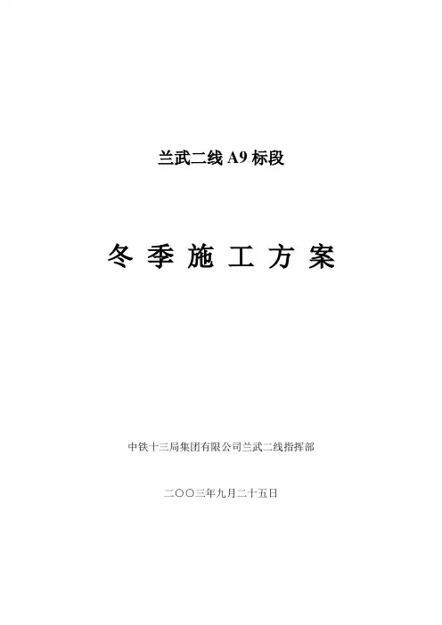 冬季施工方案 2