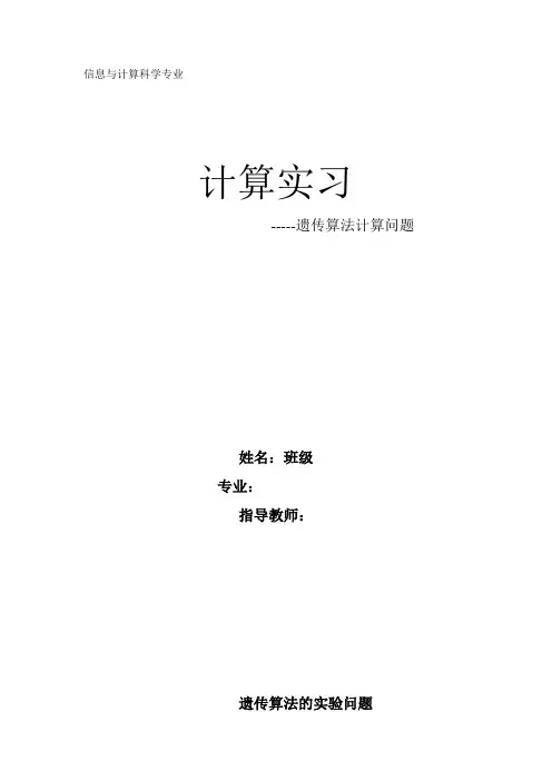 遗传算法论文