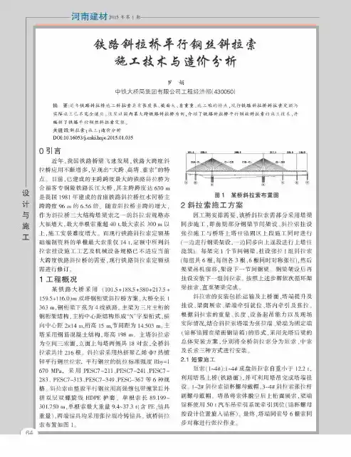铁路斜拉桥平行钢丝斜拉索施工技术与造价分析