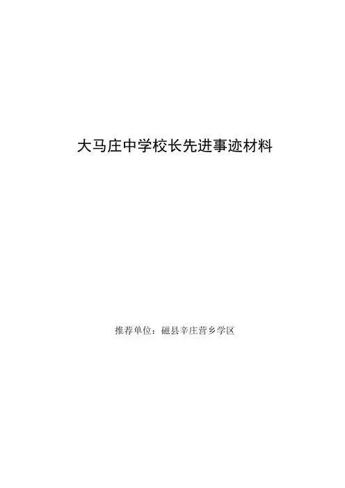 校长先进事迹材料范文