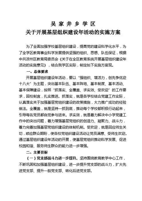 实施方案---基层组织建设年
