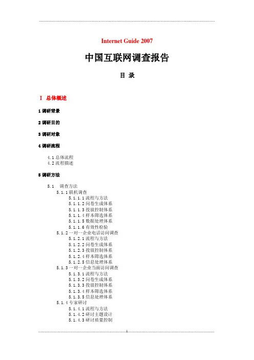 InternetGuide2007中国互联网调查报告