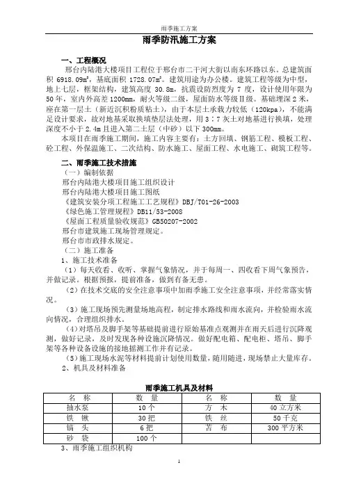 施工防汛方案