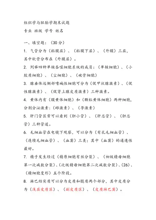 组胚试题5
