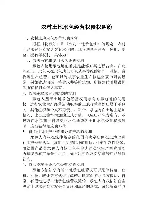 农村土地承包经营权侵权纠纷