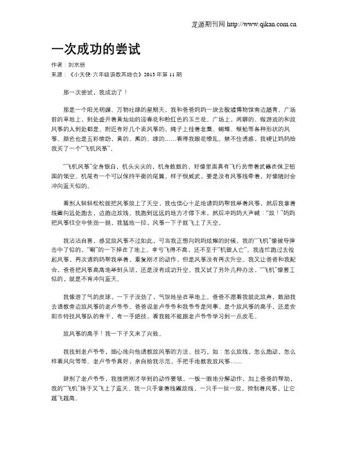 一次成功的尝试