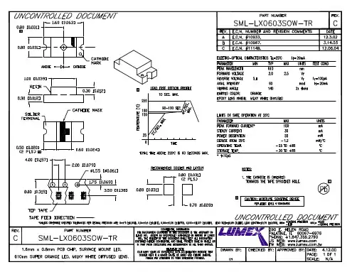 SML-LX0603SOW-TR中文资料