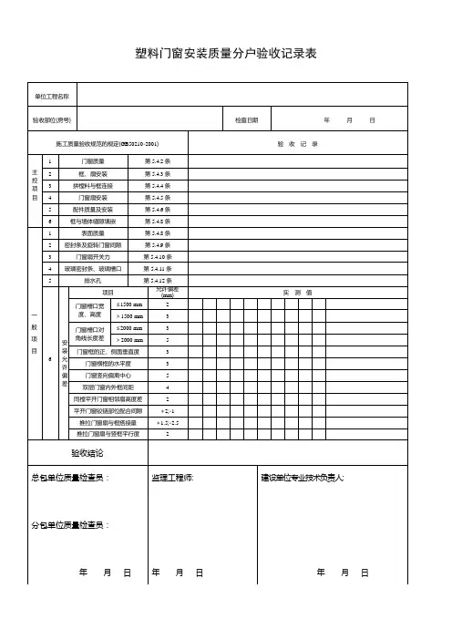 门窗表格