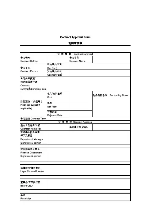 合同会审单