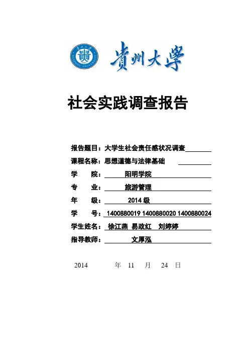 大学生社会责任感状况调查报告