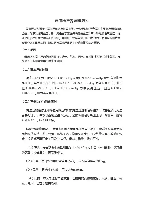 高血压营养调理方案