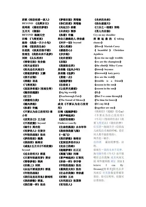 中学生励志歌曲384