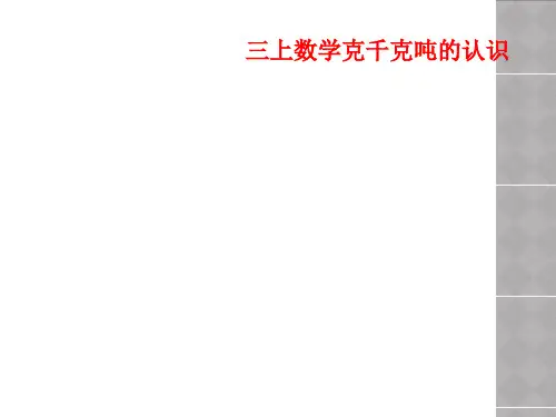 三上数学克千克吨的认识