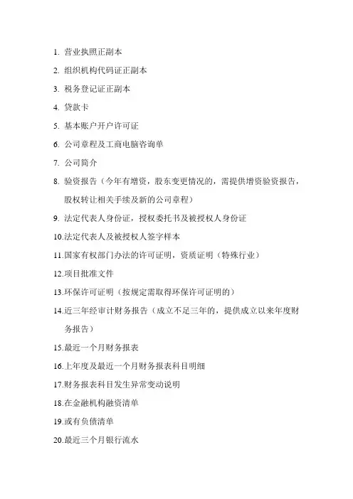融资材料