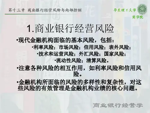 商业银行经营风险课件(PPT16张)