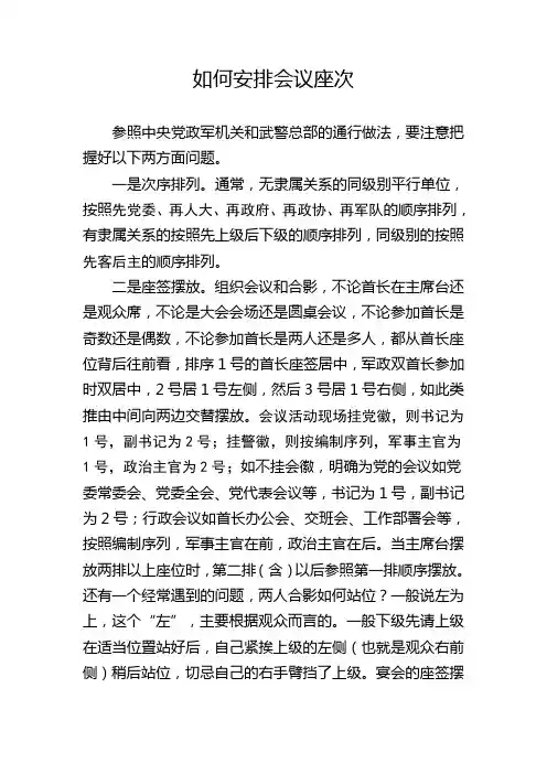 如何安排会议座次