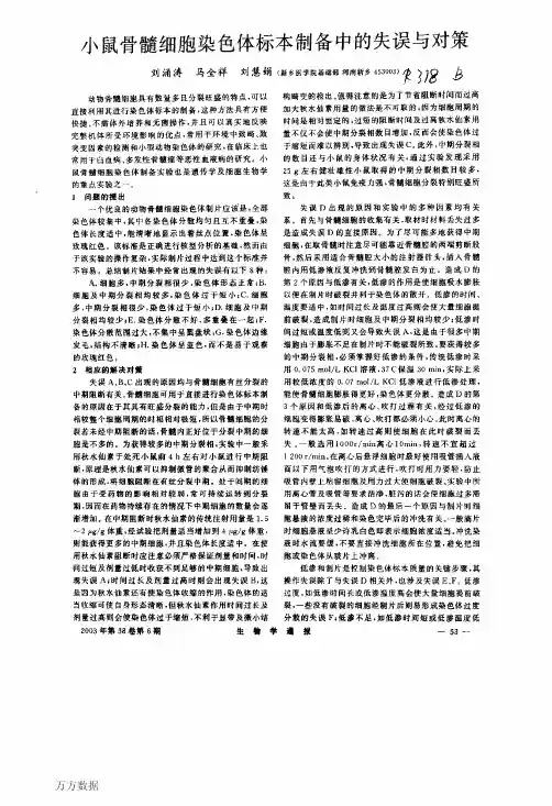 小鼠骨髓细胞染色体标本制备中的失误与对策