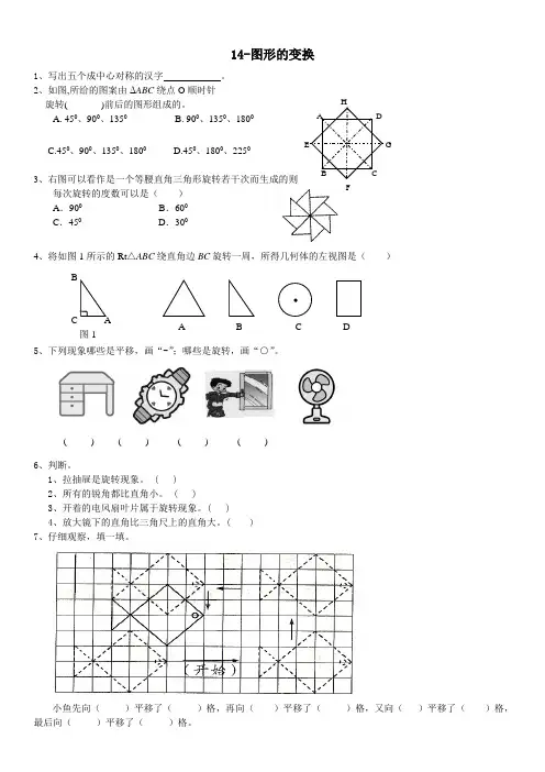 人教版小学五年级数学下册图形的变换4
