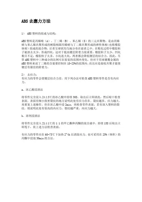 ABS去应力方法