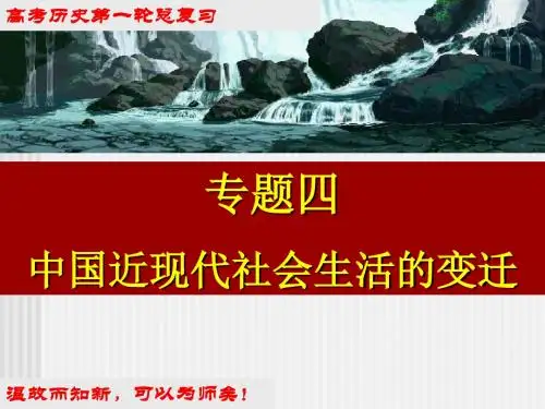 高考一轮复习课件专题近现代社会生活的变迁
