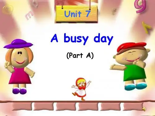 Unit 7 A busy day