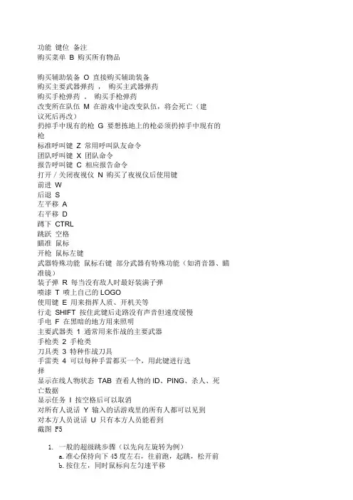 反恐精英CS1.6技巧