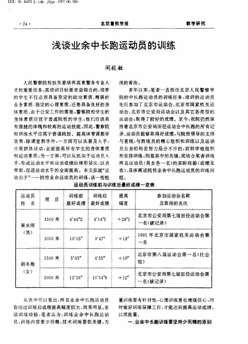 浅谈业余中长跑运动员的训练