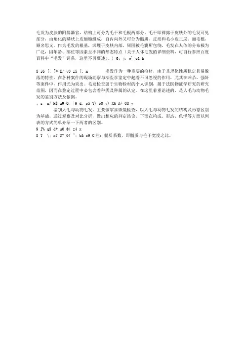 人毛与动物毛的鉴别