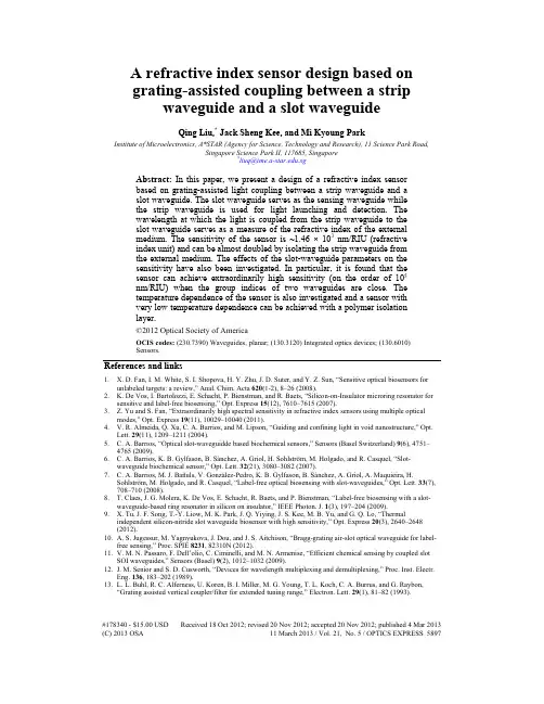 A refractive index sensor design based on
