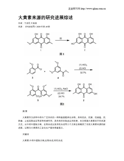 大黄素来源的研究进展综述