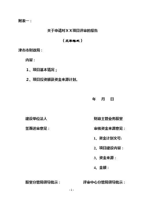 项目评审的报告