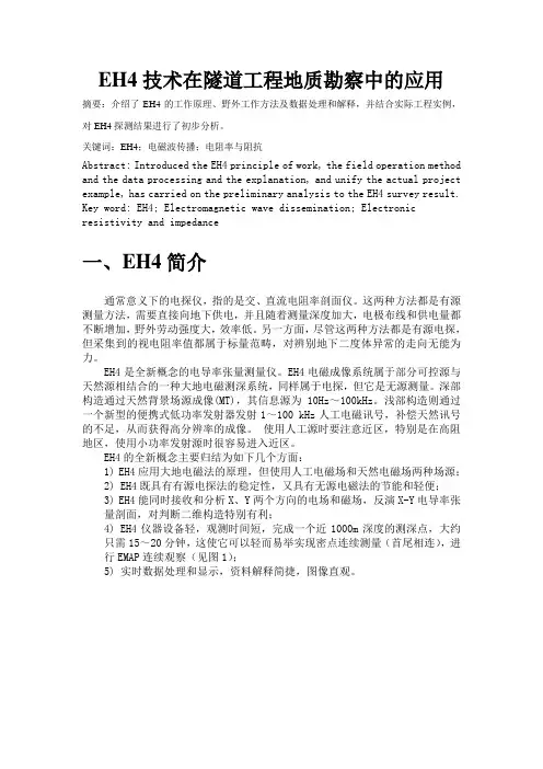 EH4技术在隧道工程地质勘察中的应用