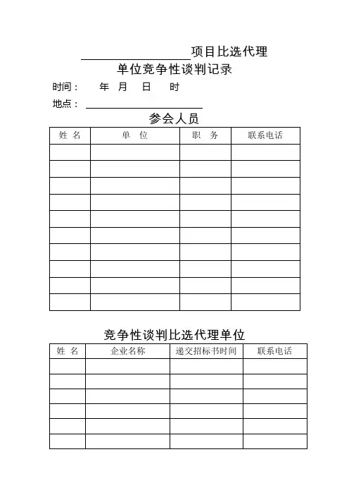 竞争性谈判记录全套