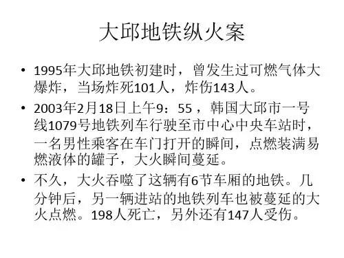 危机管理教学ppt课件25大邱地铁纵火案