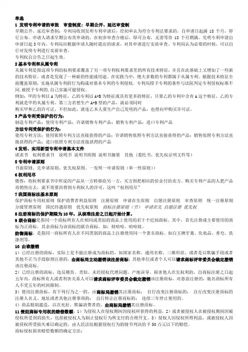 知识产权法考试重点