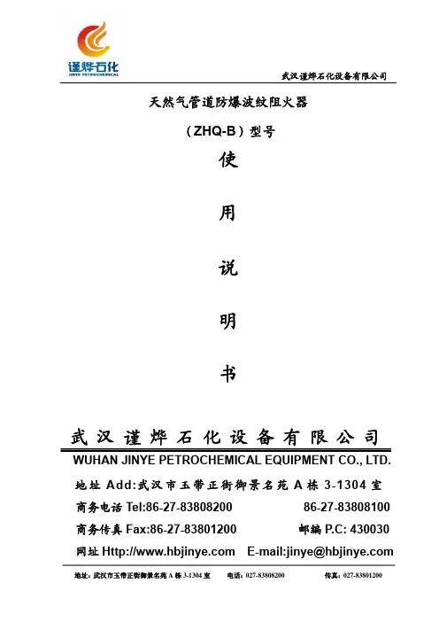 天然气管道防爆波纹阻火器