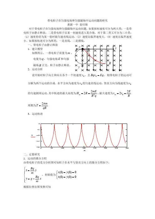 带电粒子在重力场和磁场中运动问题的研究