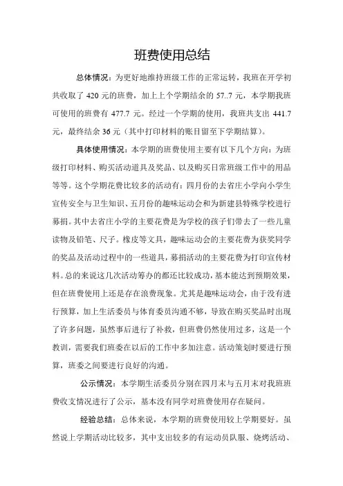 班费使用总结