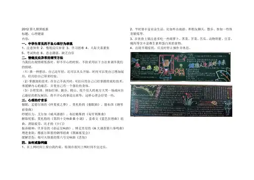 心理健康教育黑板报