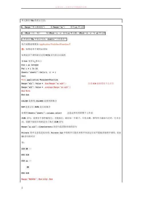 单元格在VBA的表示方法 (1)
